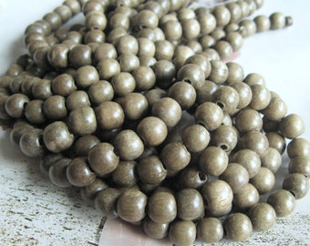 1 strand wooden beads Greywood natural wood 8 mm Boho Mala Mala necklace Ethno ethnic jewelry Festival Ibiza wooden necklace grey-brown pearl jewelry