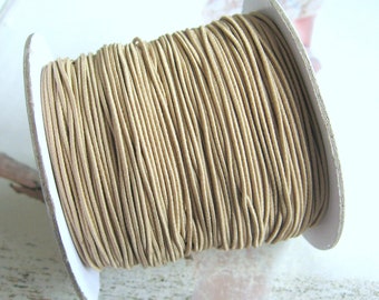 5 m Elastikband 0,8 mm beige für Armbandset elastisches Gummiband nylonummantelt Fädelmaterial taupe hell Bohoarmband Armband