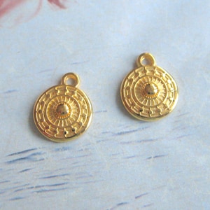 2 pendants mandala gold-colored 11 x 9 mm metal pendant boho ethno earrings for earrings ethno jewelry festival coin pendant