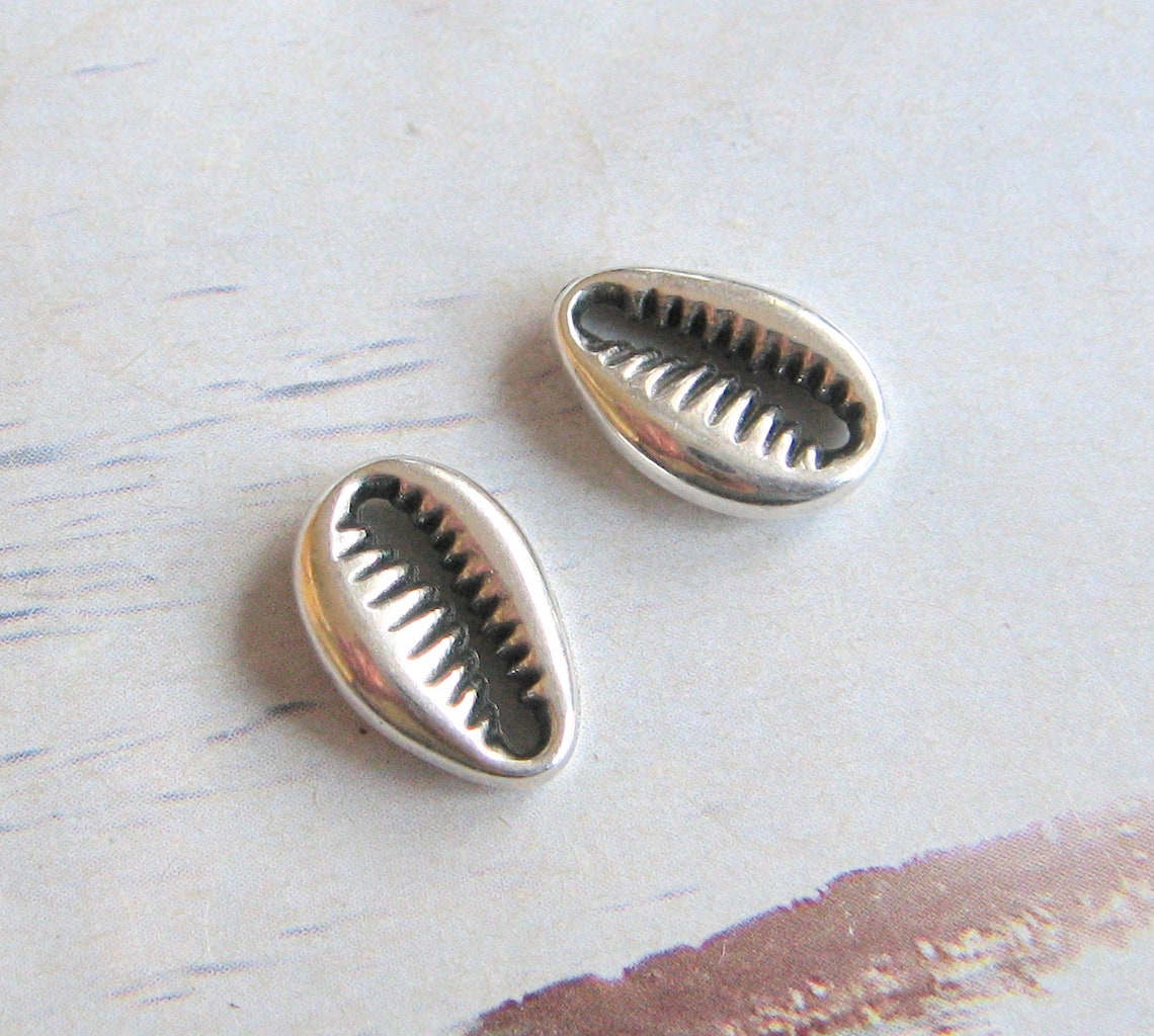 2 Intermediate pieces Kauri shells silver colored 12 x 8 mm | Etsy
