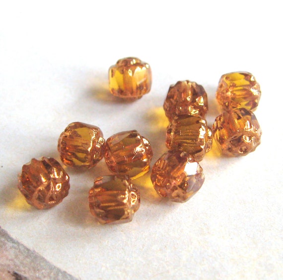 10 Perles Facettes De Bohême 10 Mm Topaze AB - Preciosa - Neuf - Pour Création De Bijoux