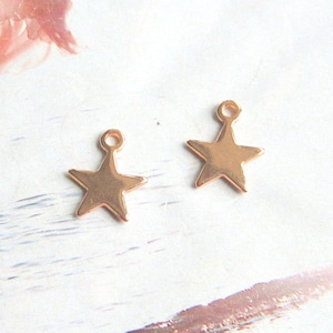 2 Anhänger Sternchen rosegoldfarben 15 x 12 mm Ministern Stern Metallanhänger Bettelschmuck Boho Festival Hippie Star Bettelarmband