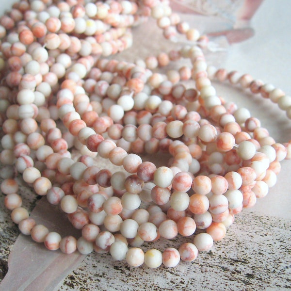 1 Strang Jaspis 4 mm matt multicolor rose grey Natursteinperlen Boho Ethno Perlenarmband Perlenschmuck vintagerosa grau sand