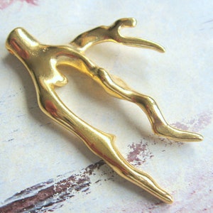 Coral branch pendant XXL gold-plated 53 x 32 mm coral charm pendant beach style extravagant metal pendant boho charm necklace