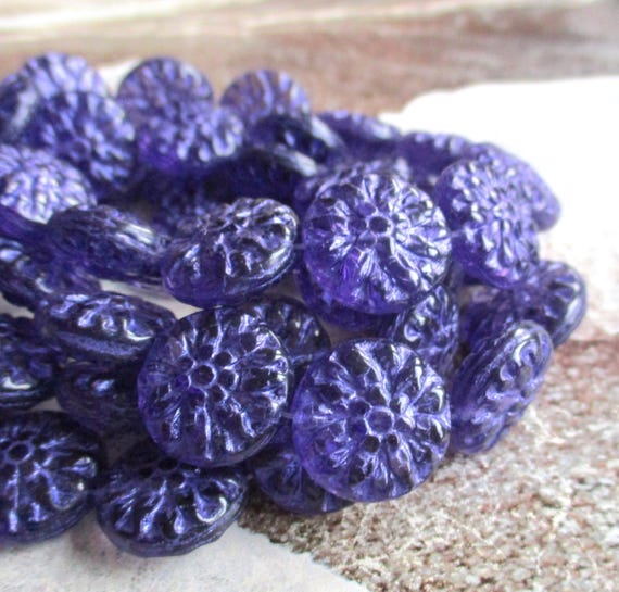 Lot De 20 Perles Facettes Bohème - 8mm Opaque Violet Or - Précieuses Et Neuves