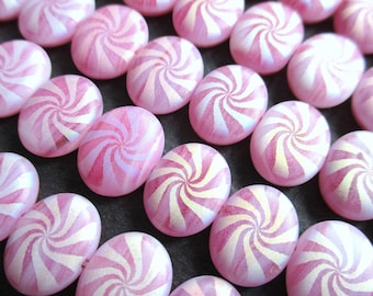 4 Laser Tattoo Candy Beads 12 x 10 mm pink sweets laser etched spiral exclusive Bohemian glass beads double-sided original Czech beads