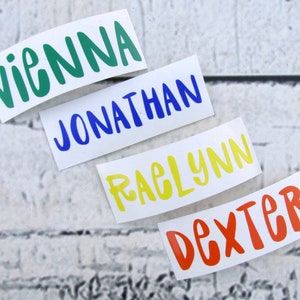 Vinyl Name Decal for Water Bottle - Kids Name Decals - School Supply Labels - Personalized Sticker - Pencil case Decal - Lunchbox Name Decal