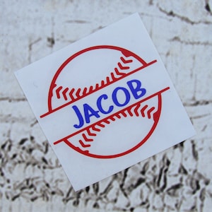 Vinyl Baseball Decal - Personalized Baseball Sticker - Car Decal - Baseball Water Bottle Decal - Baseball Name Decal - Name Sticker for Cup
