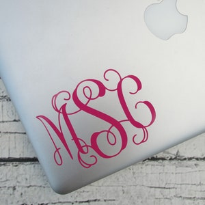3 Inch Laptop Monogram Decal - Vinyl Monogram Decal - Monogram Decal - Vinyl Monogram Sticker - Swirly Initials - Interlocking Vine Monogram