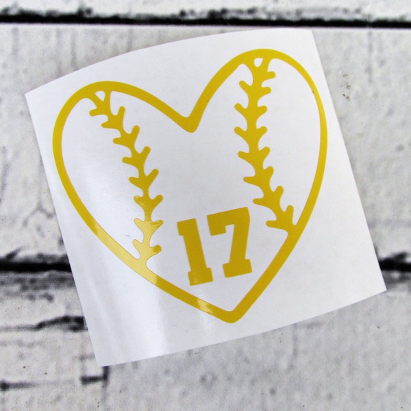 Softball Car Decal Etsy
