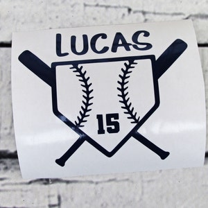 Sports Baseball Decal - Baseball Decal - Vinyl Decal - Baseball Sticker - Water Bottle Decal - Personalized Sticker - Baseball Car Decal