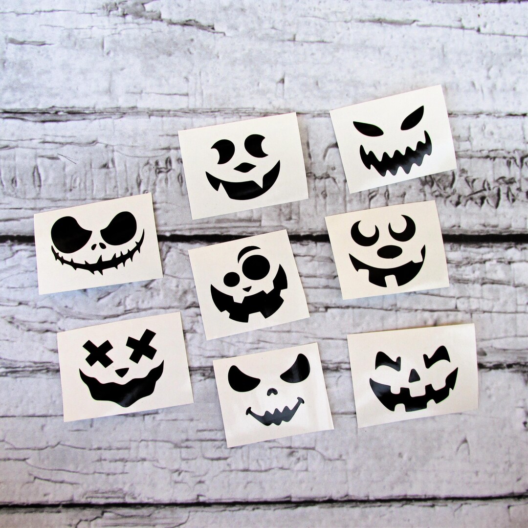 Pumpkin Face Vinyl Decals: Halloween Jack O Lantern Stickers - Etsy
