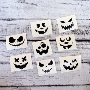 Pumpkin Face Vinyl Decals: Halloween Jack O Lantern Stickers