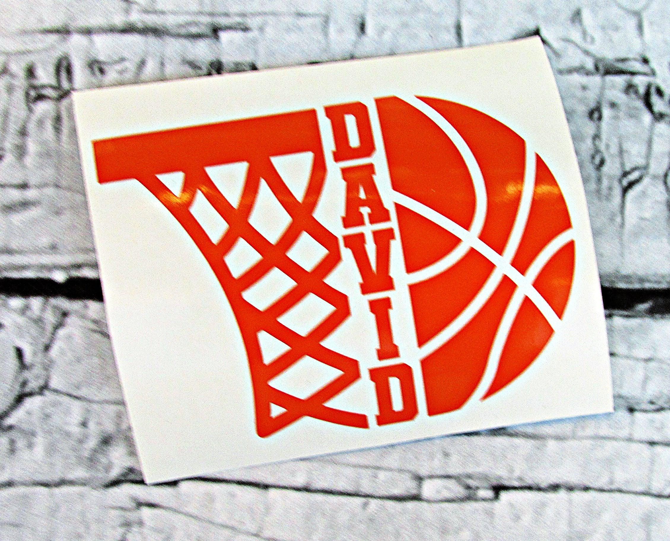 Basketball Name Decal - Vinyl Name Decal - Custom Basketball Sticker ...