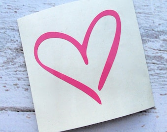 Cute Heart Decal - Heart Vinyl Decal - Heart Car Decal - Hand Drawn Heart Decal - Laptop Decal - Heart Decal - Simple Heart - Love Decal
