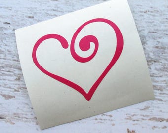 Hand Drawn Heart Decal - Heart Sticker - Heart Car Decal - Heart Vinyl Decal - Laptop Decal - Heart Decal - Simple Heart - Love Decal