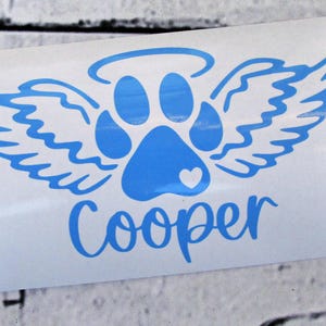 Custom Dog Memorial Decal - Pet Memorial Decal - Angel Wings Decal - Pet Sympathy Gift - Dog Remembrance Gift - Pet Loss Decal - Car Decal
