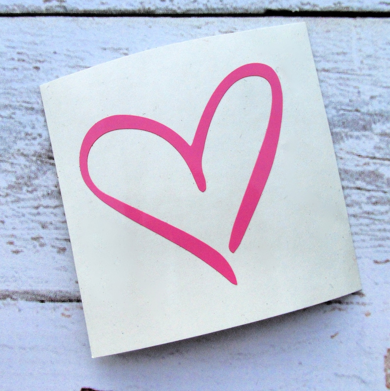 Cute Heart Decal Heart Vinyl Decal Heart Car Decal Hand Etsy