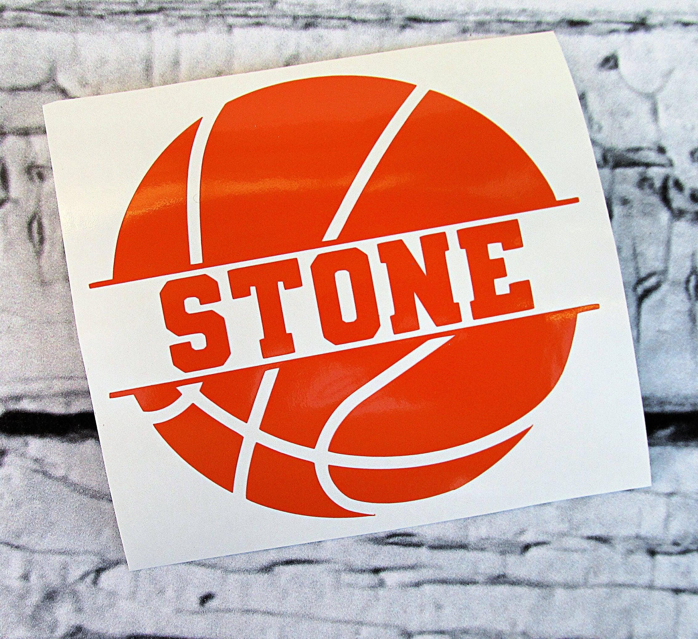 Basketball Name Decal - Vinyl Name Decal - Custom Basketball Sticker ...