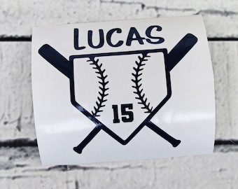 Sports Baseball Decal - Baseball Decal - Vinyl Decal - Baseball Sticker - Water Bottle Decal - Personalized Sticker - Baseball Car Decal