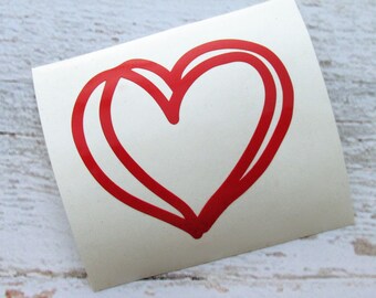Scribble Heart Decal - Heart Sticker - Heart Car Decal - Hand Drawn Heart Decal - Laptop Decal - Heart Decal - Simple Heart - Love Decal