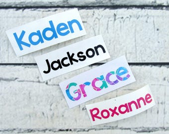Vinyl Name Decal for Water Bottle - Tumbler Decal - Thermos Name Sticker - Back to School Name Labels for School Supplies - Lunchbox Decal