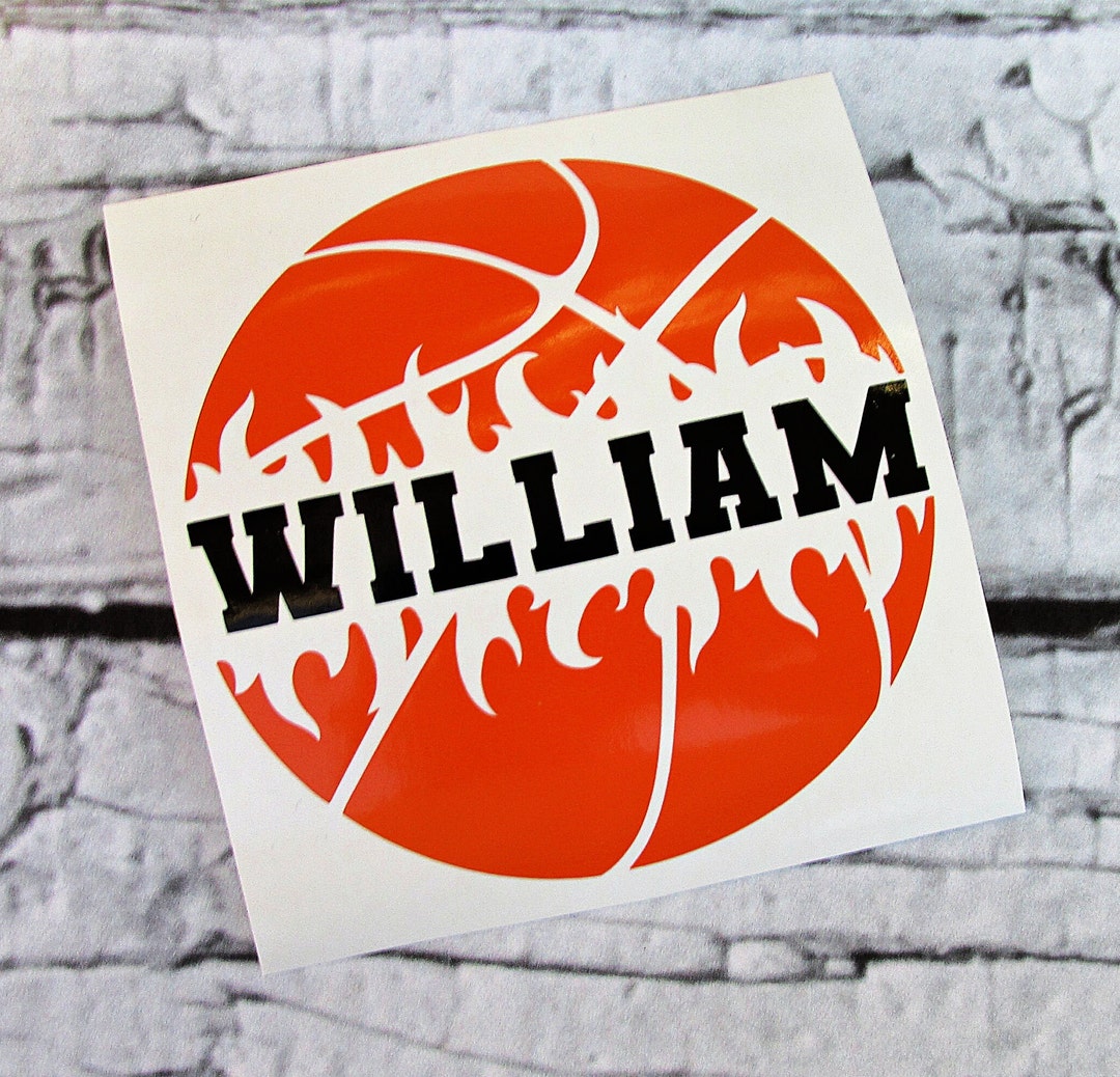 Custom Basketball Vinyl Decal - Personalized Basketball Name Decal ...