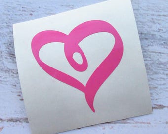 Heart Vinyl Decal - Heart Sticker - Heart Car Decal - Hand Drawn Heart Decal - Laptop Decal - Heart Decal - Simple Heart - Love Decal