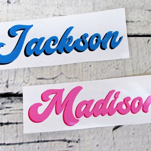 Custom Shadow Name Decals - Layered Name Decals - Double Layer Name Decals - Vinyl Name Decal - Custom Name Decals - Personalized Name Decal
