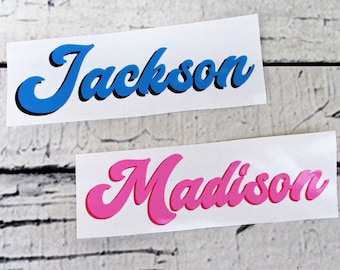 Custom Shadow Name Decals - Layered Name Decals - Double Layer Name Decals - Vinyl Name Decal - Custom Name Decals - Personalized Name Decal