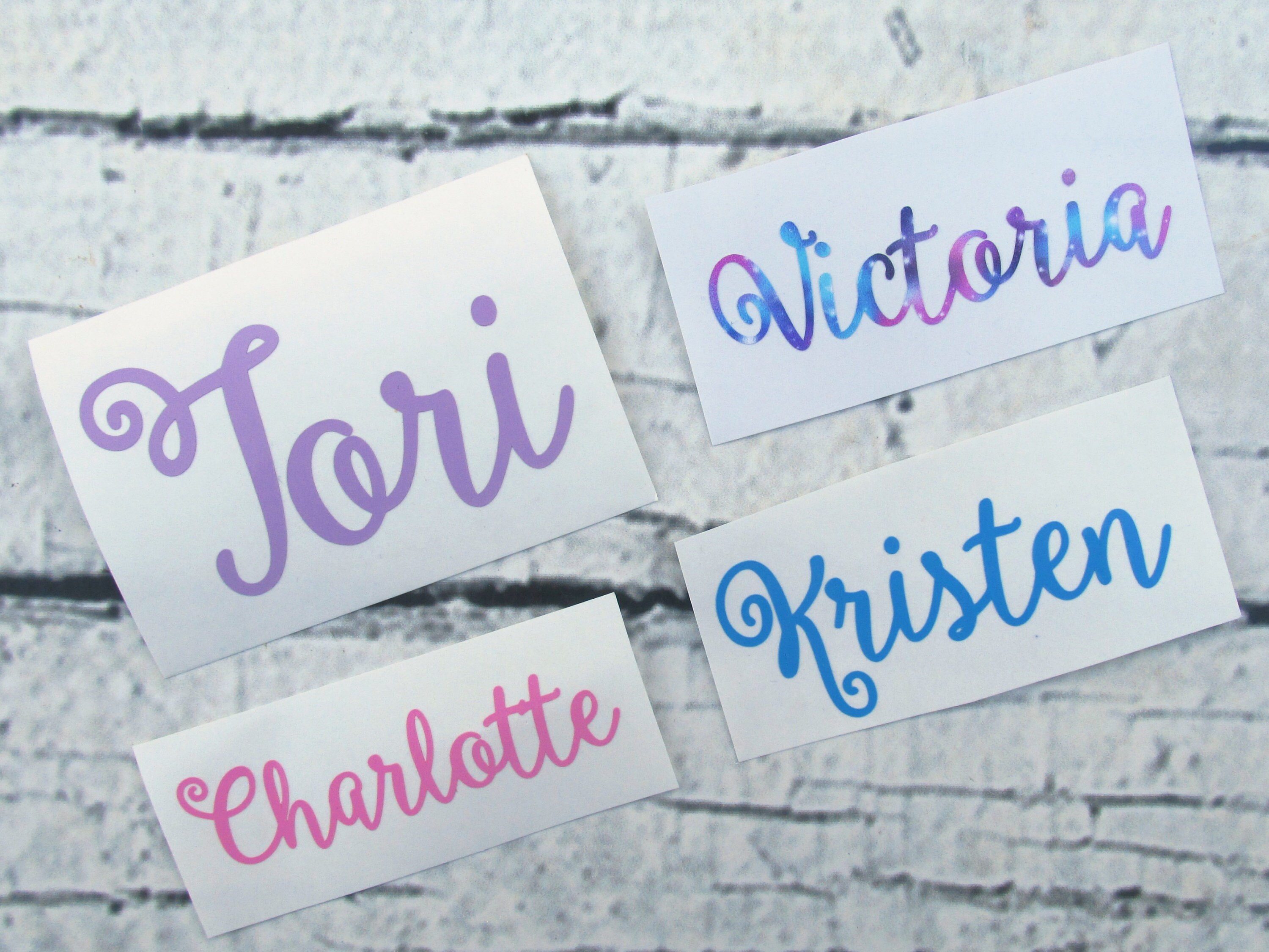 Vinyl Name Decal - Water Bottle Decal - Vinyl Name Sticker - Script ...