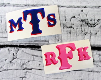Shadow Block Monogram - Double-Layer Monogram Decal - Vinyl Decal - Drop Shadow - Two Color Monogram - Layered Name Decal Laptop - Tumbler
