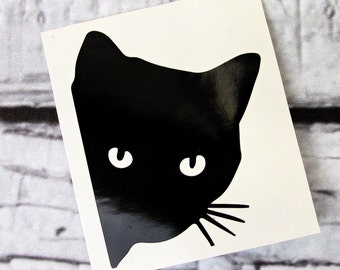 Vinyl Cat Face Decal - Shadow Cat Face Decal - Cat Print Sticker - Cat Decal - Pet Decal - Custom Pet Decal - Name Decal - Personalize Decal