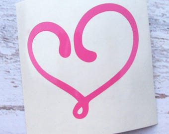 Heart Sticker - Heart Vinyl Decal - Heart Car Decal - Hand Drawn Heart Decal - Laptop Decal - Heart Decal - Simple Heart - Love Decal