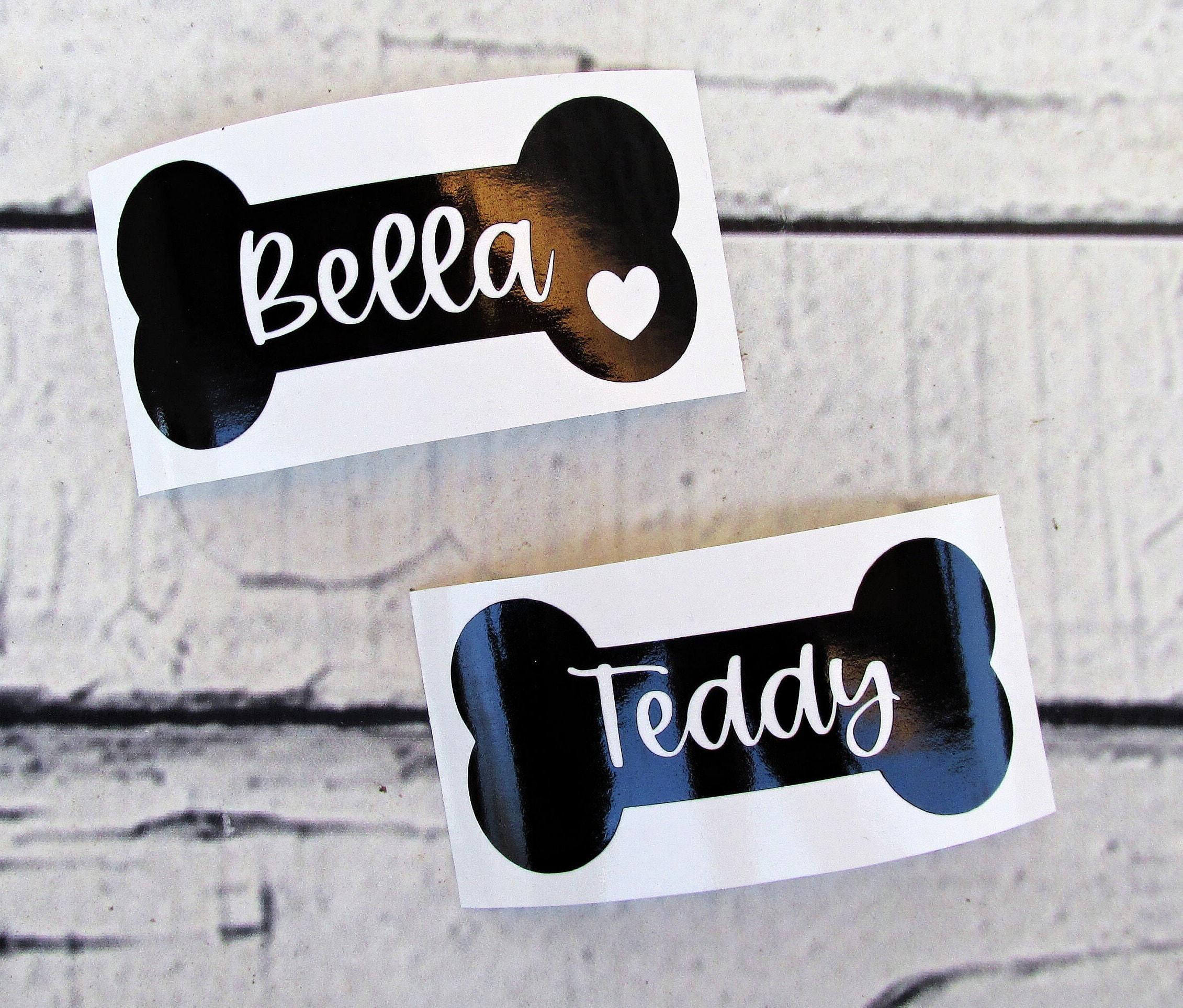 Dog Name Sticker Design Custom Dog Name Decal - Dog Bowl Decal - Personalized Dog Bone Decal ...