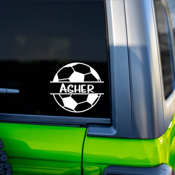 Vinyl Name Decal - Soccer Ball Decal - Soccer Sticker - Water Bottle Decal - Sports Tumbler Decal - Personalized Sticker - Soccer Car Decal