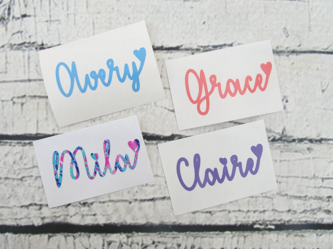 Vinyl Name Decal - Water Bottle Decal - Vinyl Name Sticker - Script ...