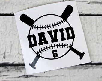 Baseball Decal - Vinyl Decal - Baseball Sticker - Water Bottle Decal - Sports Baseball Decal - Personalized Sticker - Baseball Car Decal