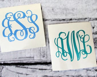 Vinyl Monogram Decal - Pattern Monogram Sticker - Monogram Car Decal - Monogram Tumbler Decal - Monogram Locker Decal - Initials Sticker
