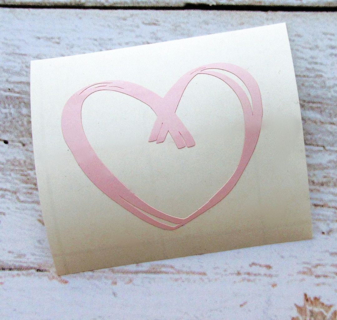 Heart Sticker - Heart Vinyl Decal - Doodle Heart Decal - Hand Drawn ...