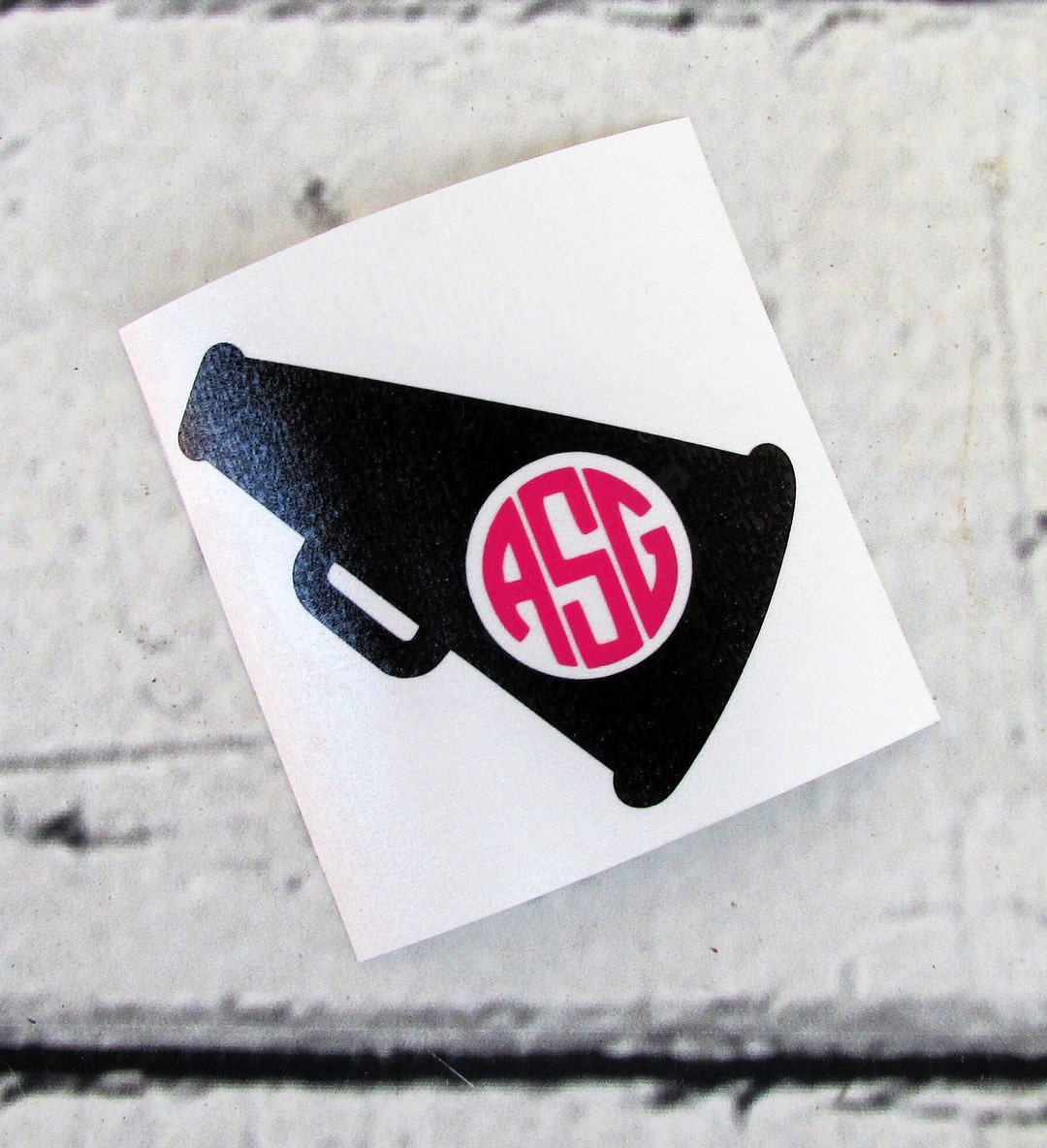Cheer Megaphone Decal Cheer Vinyl Sticker Custom Megaphone Etsy