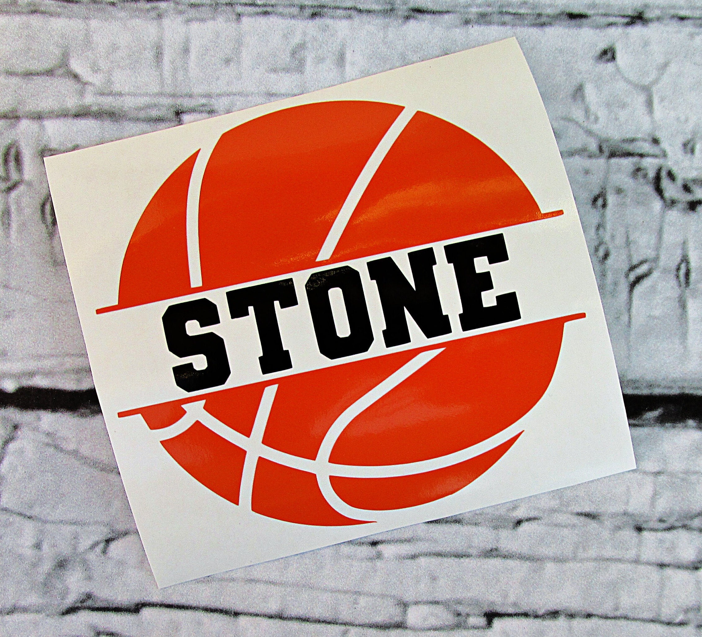 Personalized Basketball Name Sticker Decal - Custom Basketball ...