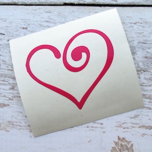 Hand Drawn Heart Decal - Heart Sticker - Heart Car Decal - Heart Vinyl Decal - Laptop Decal - Heart Decal - Simple Heart - Love Decal
