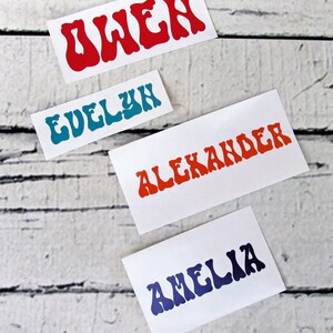 Retro Halloween Custom Name Stickers - Personalized Name Sticker - Custom Halloween stickers - Spooky Halloween Decals - Name Sticker Decals