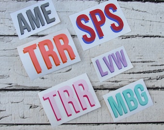 Double-Layer Monogram Decal - Shadow Block Monogram - Vinyl Decal - Drop Shadow - Two Color Monogram - Layered Name Decal Laptop - Tumbler
