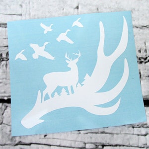 Custom Antler Hunting Deer Decal - Custom Hunter Sticker - Hunter Gift - Tumbler Deer Shadow Decal - Truck Decal - Hunting Decal For Truck