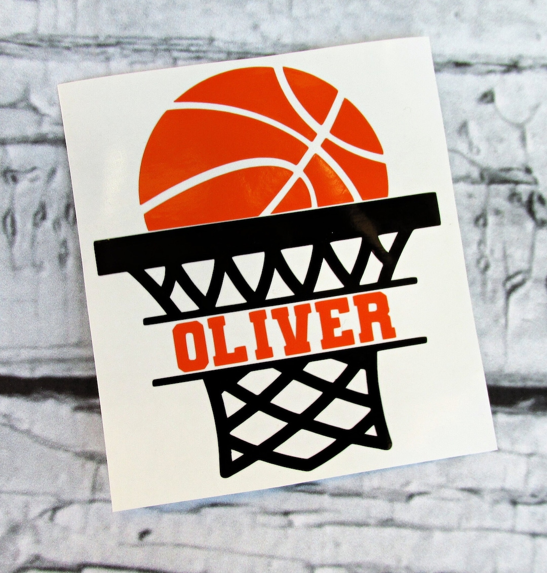 Personalized Basketball Name Decal - Custom Basketball Vinyl Decal ...