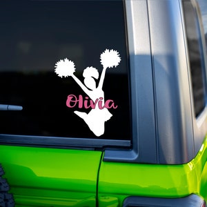 Cheer Decal - Vinyl Sticker - Personalized Cheerleader Decal - Tumbler Decal - Cheer Decal for Car Window - School Spirit - Cheer Team Gifts