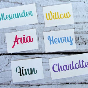 Vinyl Name Decals - Water Bottle Name Decals - Glitter Name Stickers - Script - Cursive - Tumbler Decal - Decal for Cup - Custom Vinyl Decal