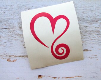Heart Vinyl Decal - Heart Sticker - Hand Drawn Heart Decal - Heart Car Decal - Laptop Decal - Heart Decal - Simple Heart - Love Decal